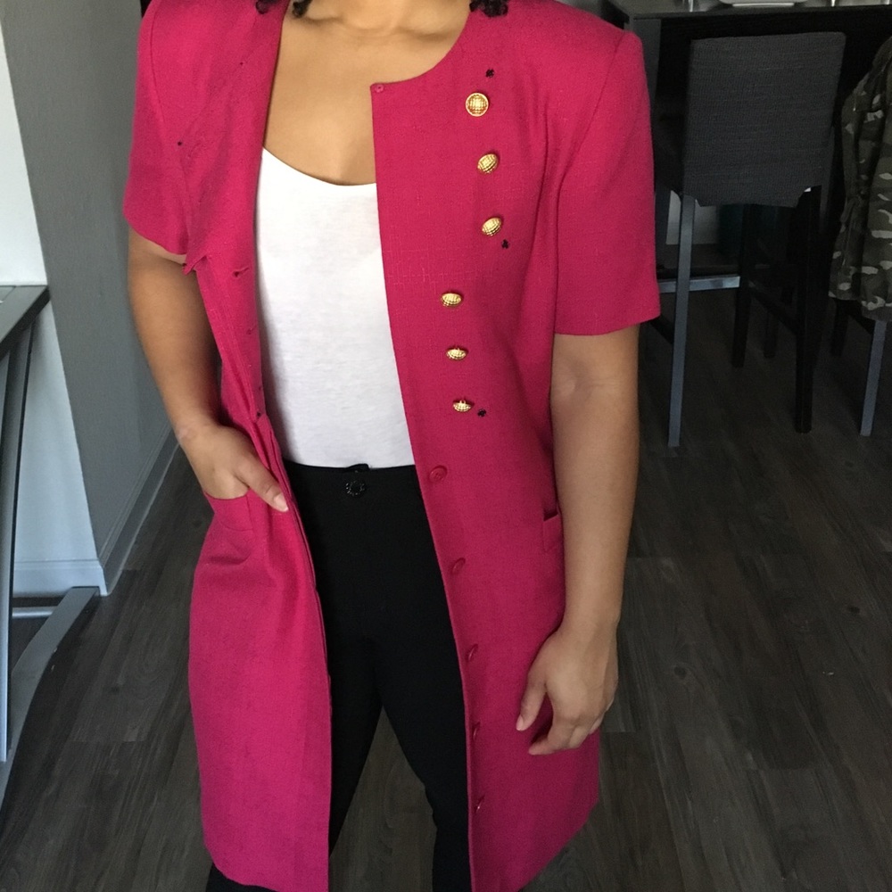 Vintage midi dress with gold accent buttons